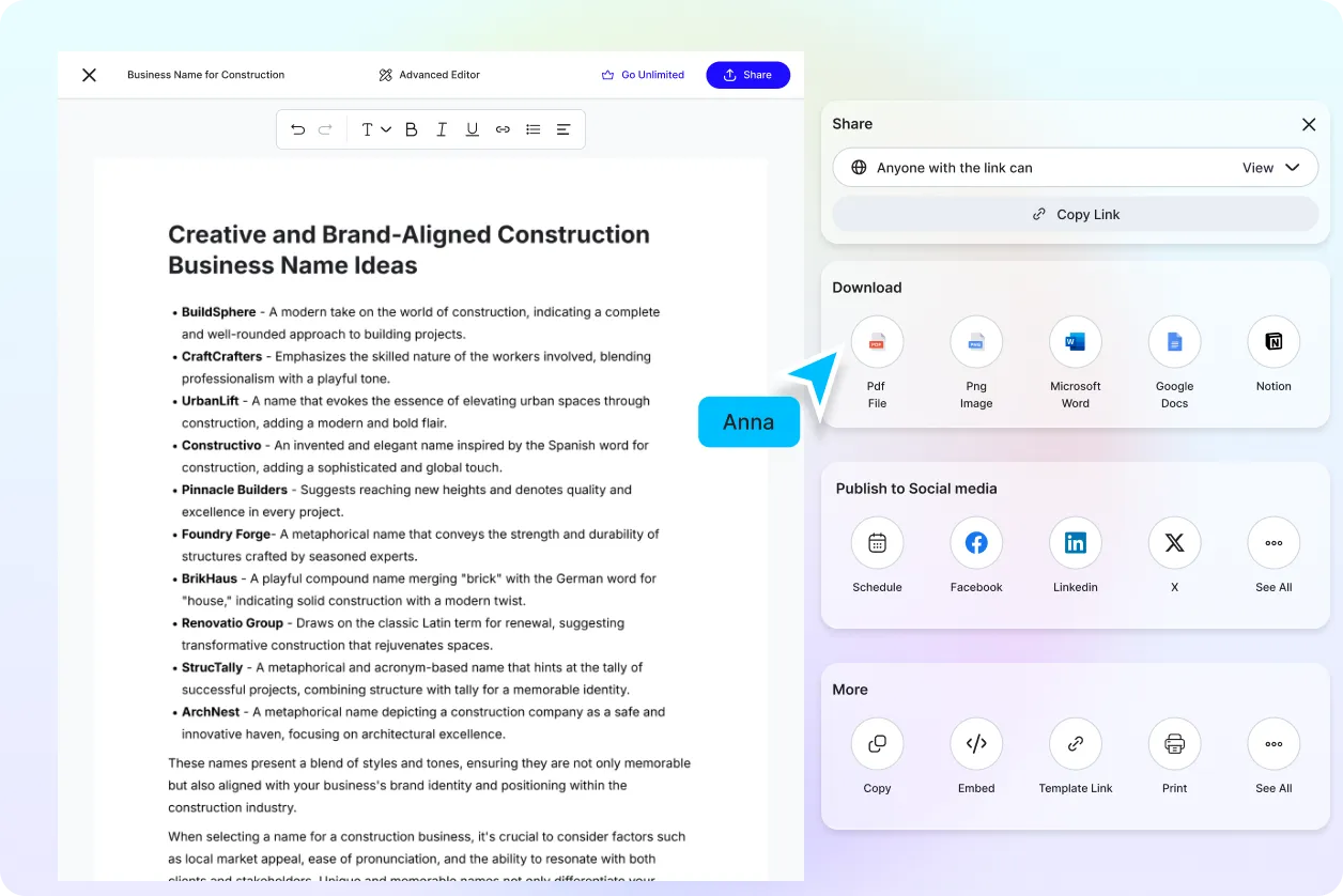 Free AI Business Name Generator, Online Company Name Maker